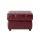 An image of the Galaxy Storage Stool, an ottoman storage footstool in a deep red leather.